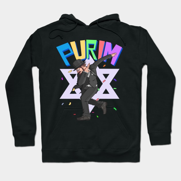 Purim Dabbing Jewish Man Hoodie by Noseking